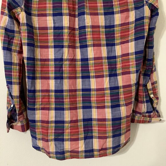 J. Crew Factory Plaid Cotton Outdoorsy Cabincore Boy Fit Button Down Shirt S - Picture 6 of 8